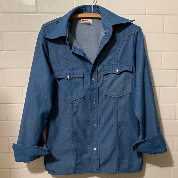 Levi's Tops - RARE Levi's Vintage Orange Tab Blue Button-Up Shirt